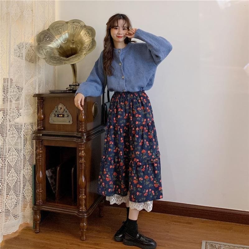 Jupe Velours Bleu Marine