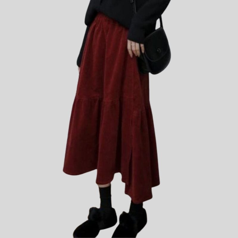 Jupe Velours Bordeaux