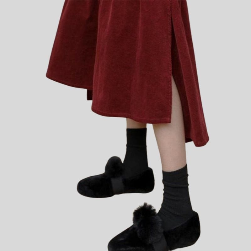 Jupe Velours Bordeaux