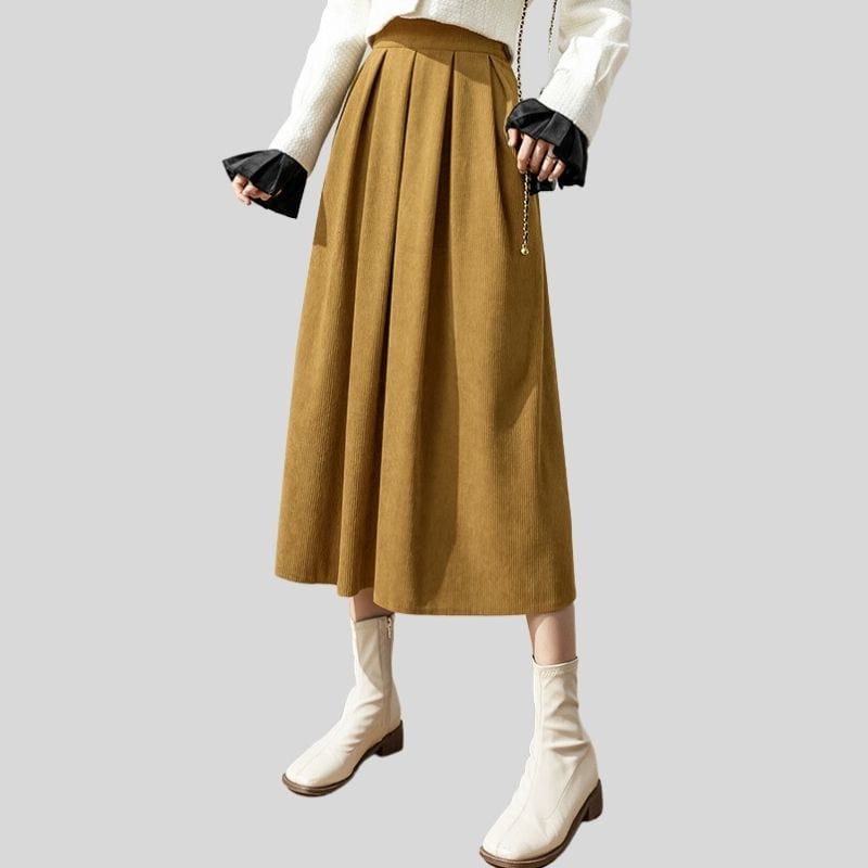 Jupe Velours Cotelé Camel