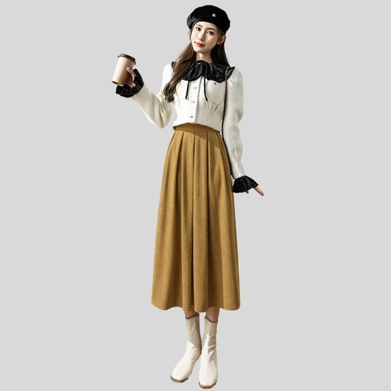 Jupe Velours Cotelé Camel