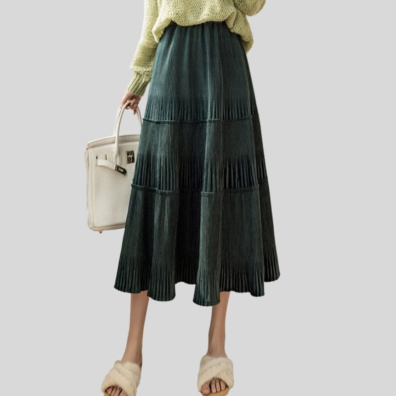 Jupe Velours Cotelé Longue