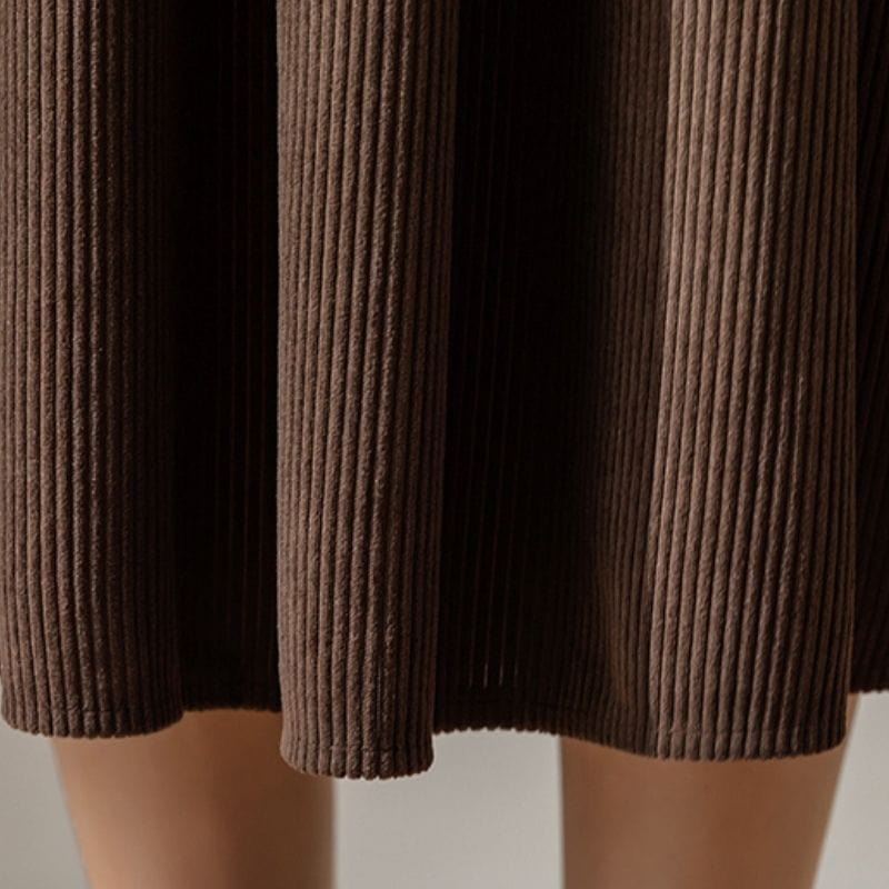 Jupe Velours Cotelé Marron