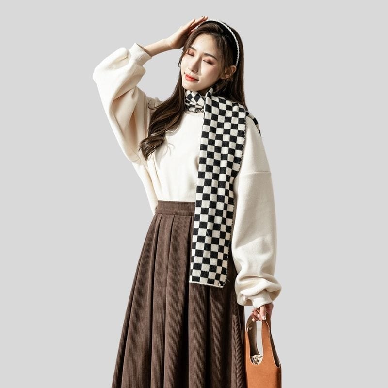 Jupe Velours Cotelé Marron