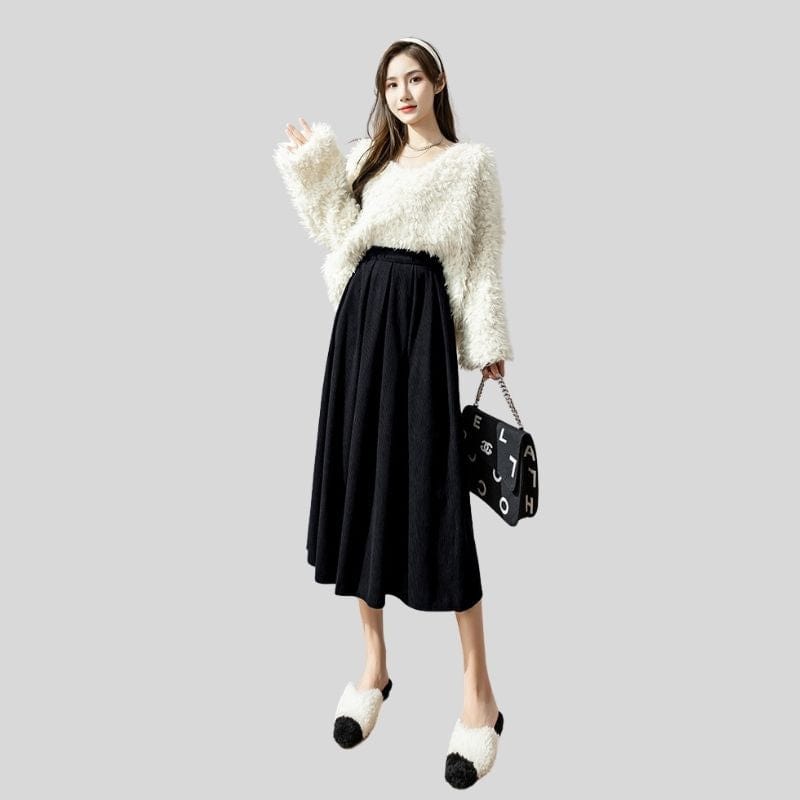 Jupe Velours Cotelé Noir