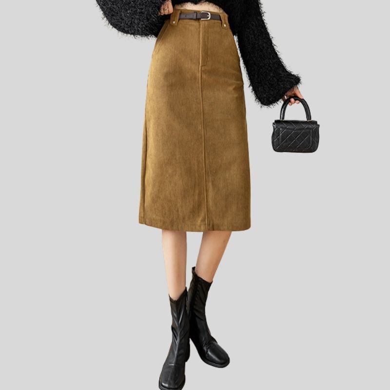 Jupe Velours Mi Longue
