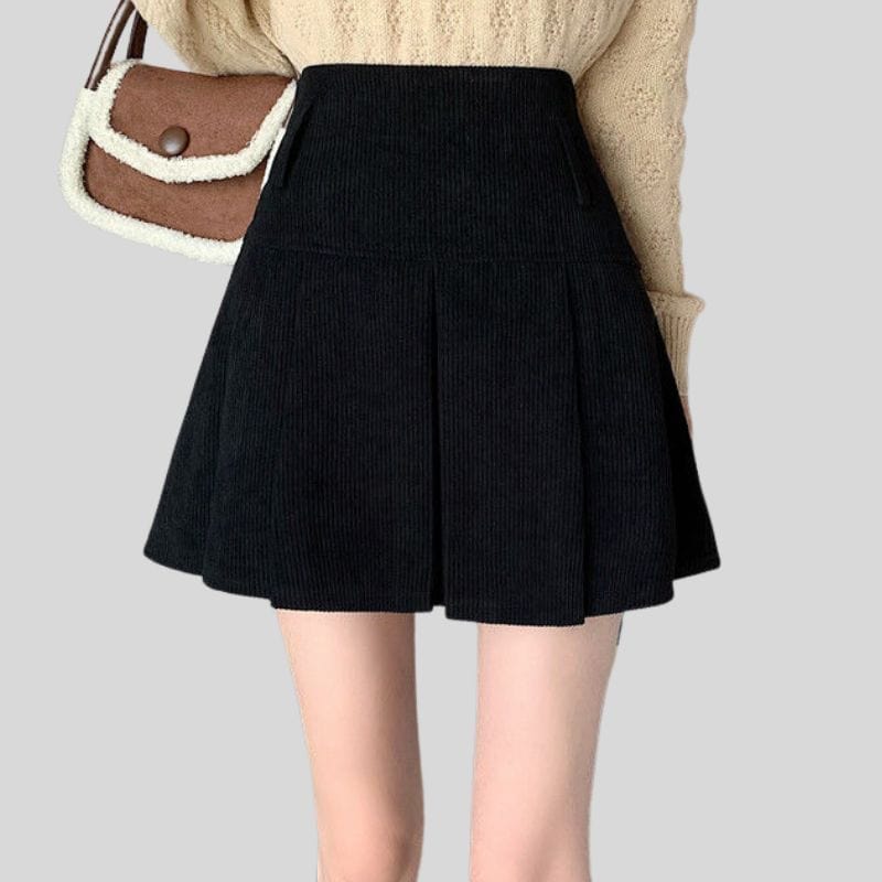 Jupe Velours Noir Femme