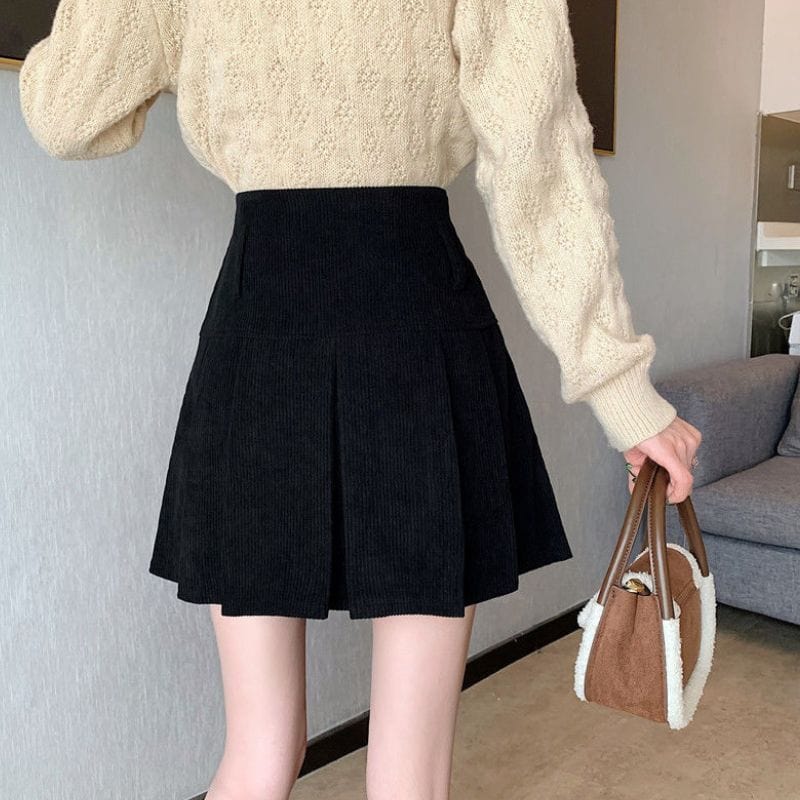 Jupe Velours Noir Femme