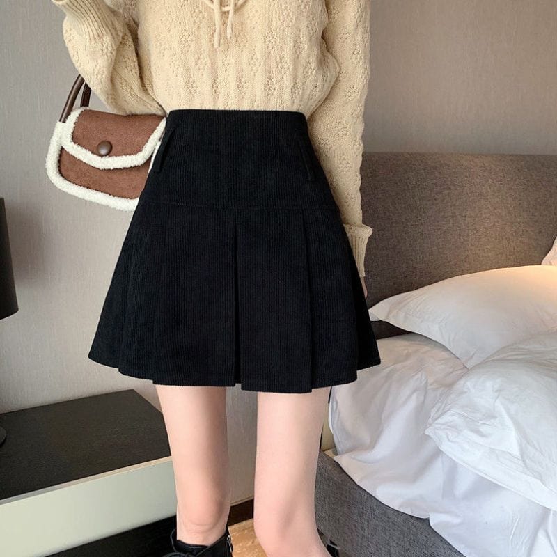 Jupe Velours Noir Femme