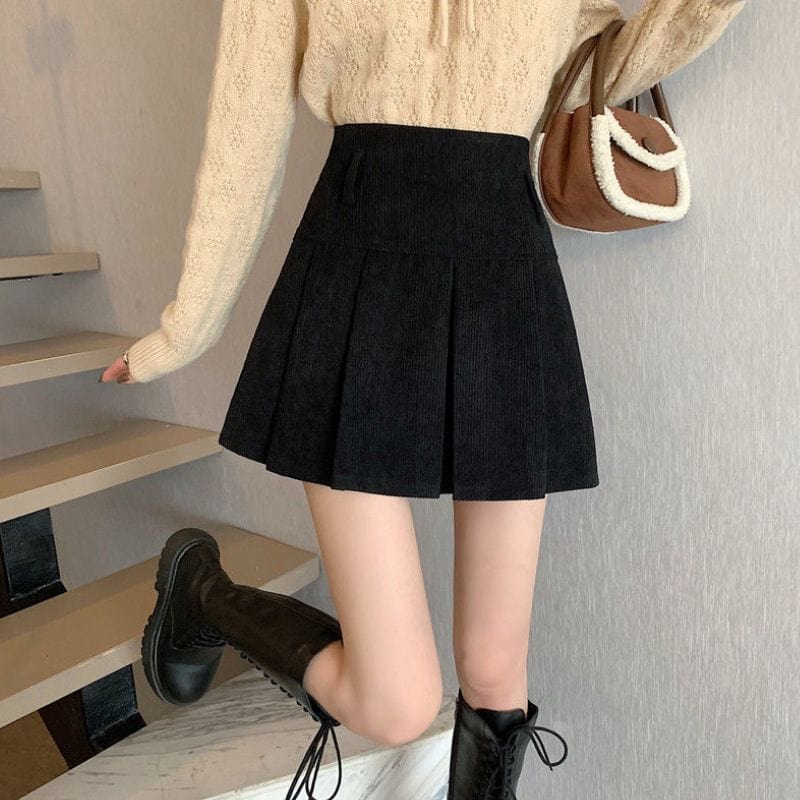 Jupe Velours Noir Femme