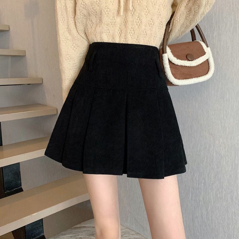 Jupe Velours Noir Femme