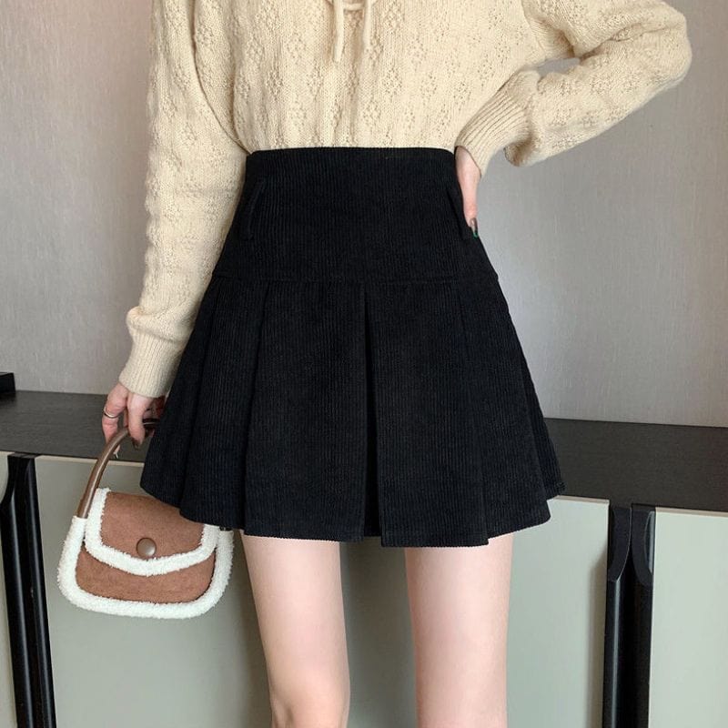 Jupe Velours Noir Femme