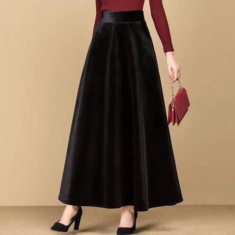 Jupe Velours Noire Femme