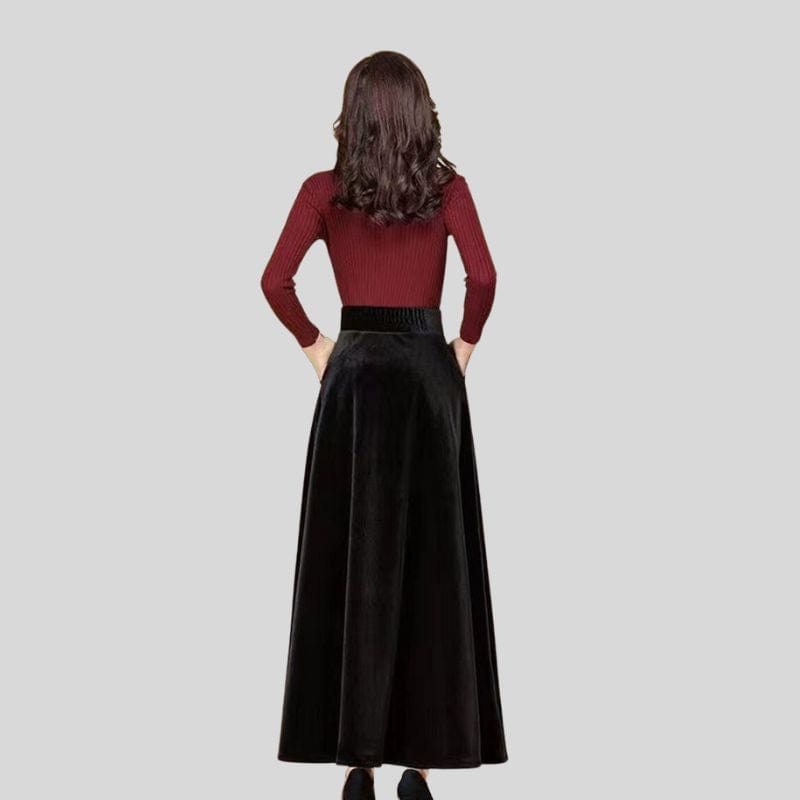 Jupe Velours Noire Femme