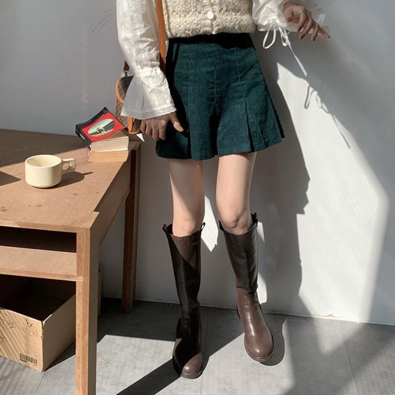 Jupe Velours Vert Sapin