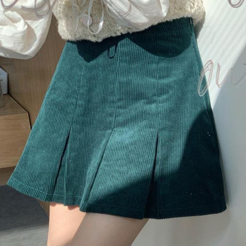 Jupe Velours Vert Sapin