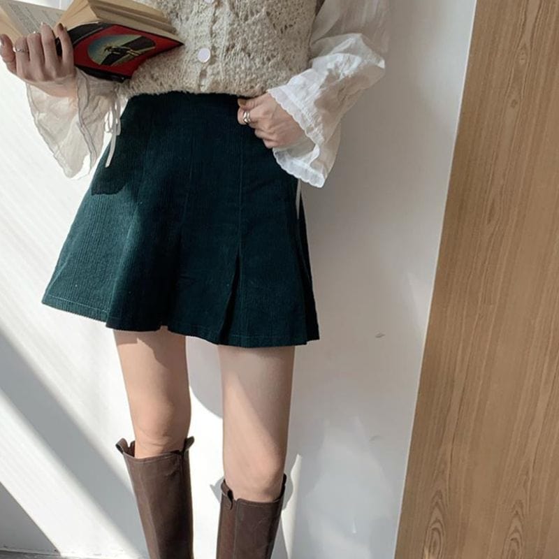 Jupe Velours Vert Sapin