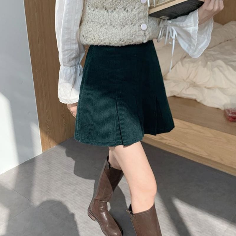 Jupe Velours Vert Sapin