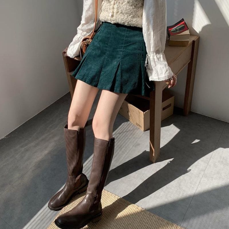 Jupe Velours Vert Sapin