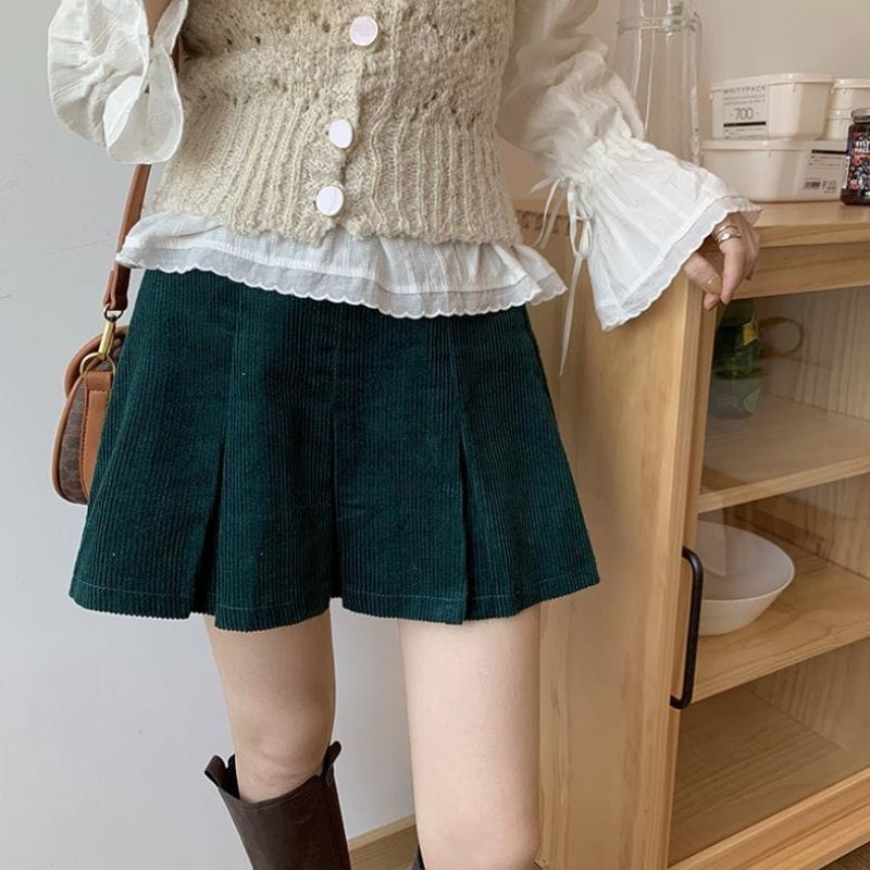 Jupe Velours Vert Sapin