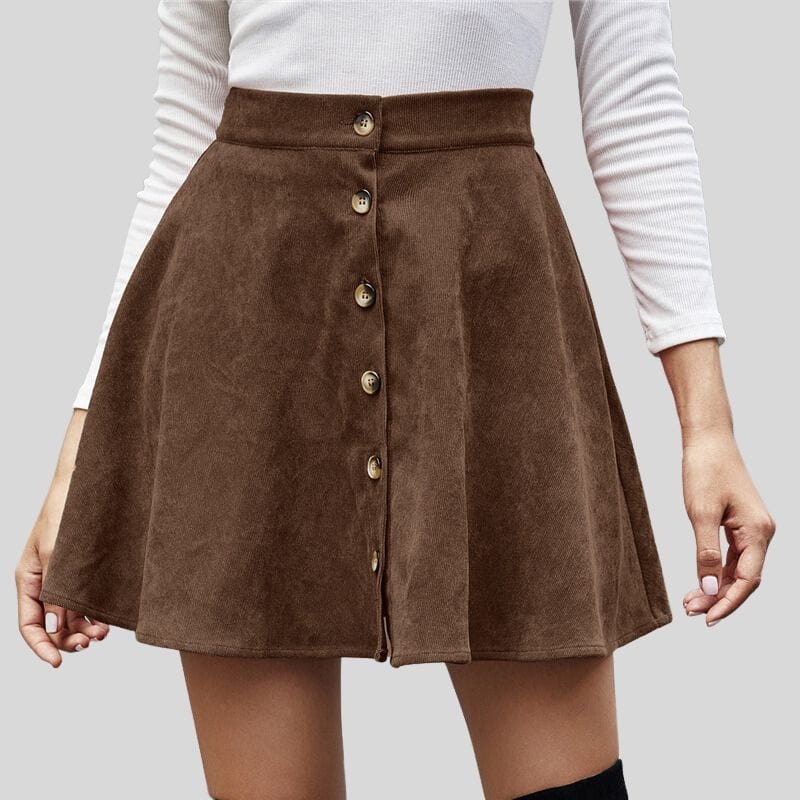 Jupe en Velour Marron