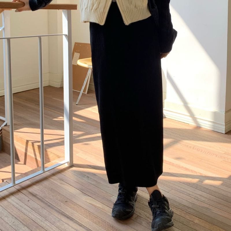 Jupe en Velours Cotelé Femme