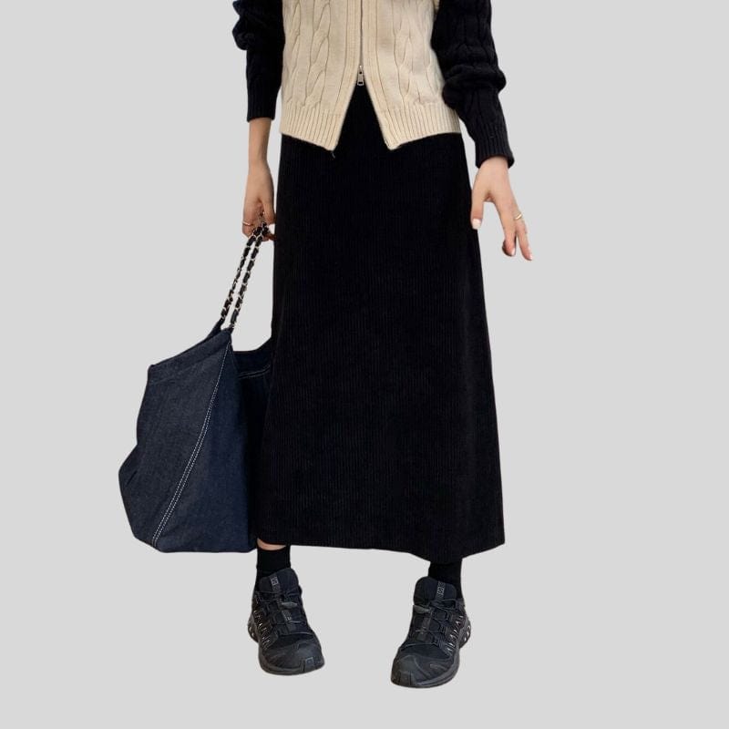 Jupe en Velours Cotelé Femme