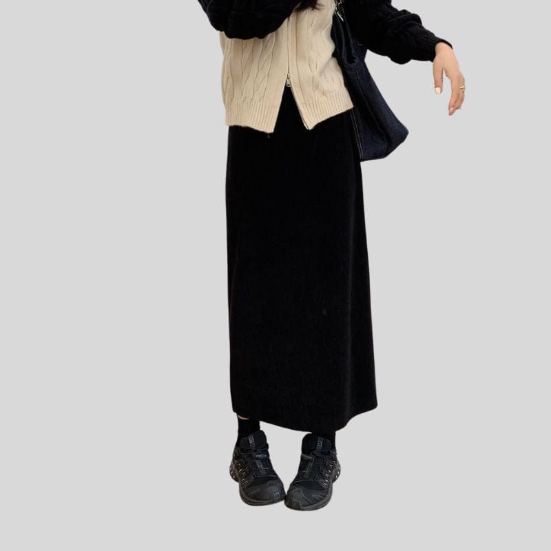 Jupe en Velours Cotelé Femme