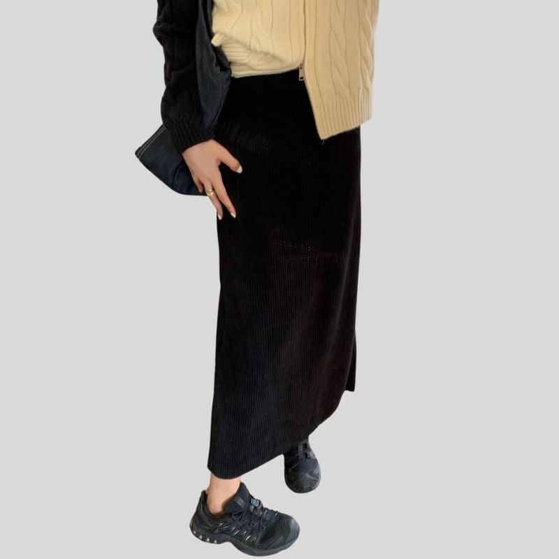 Jupe en Velours Cotelé Femme