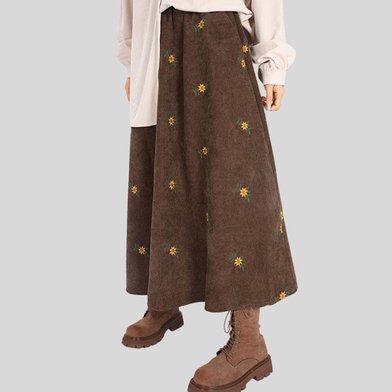 Jupe en Velours Cotelé