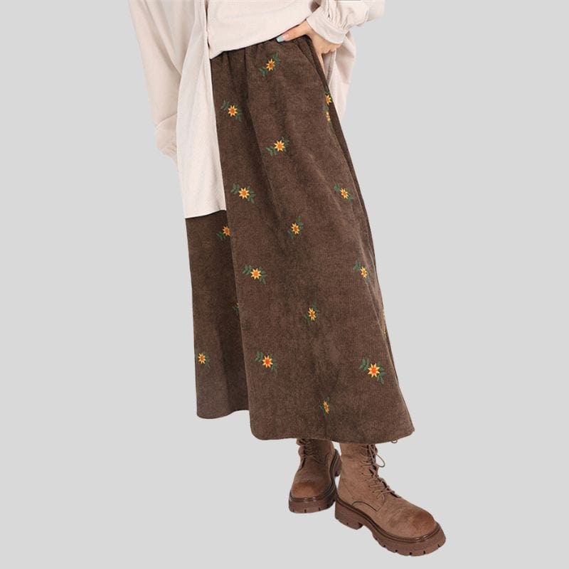 Jupe en Velours Cotelé