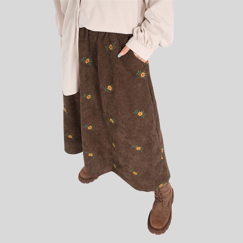 Jupe en Velours Cotelé