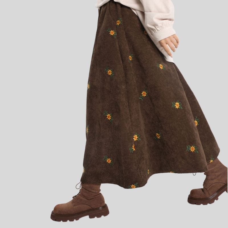 Jupe en Velours Cotelé