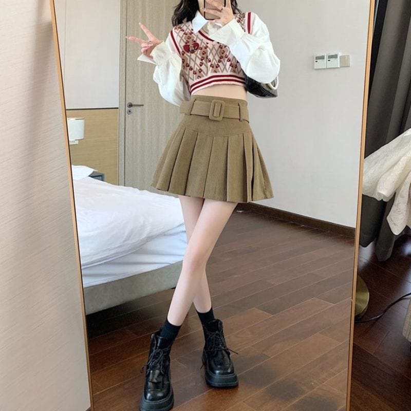 Jupe en Velours Femme