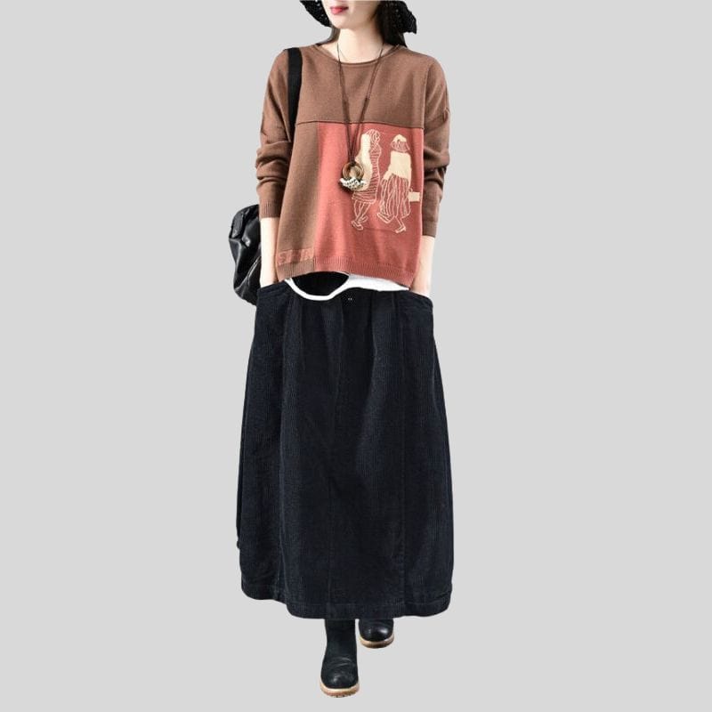 Jupe en Velours Longue