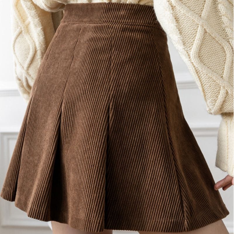 Jupe en Velours Marron