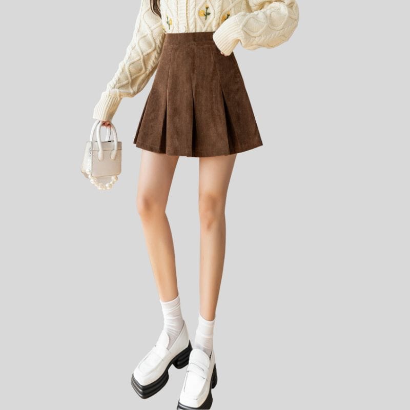 Jupe en Velours Marron