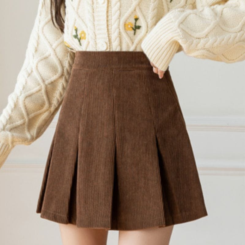 Jupe en Velours Marron