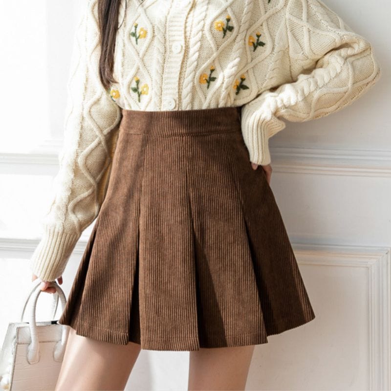 Jupe en Velours Marron