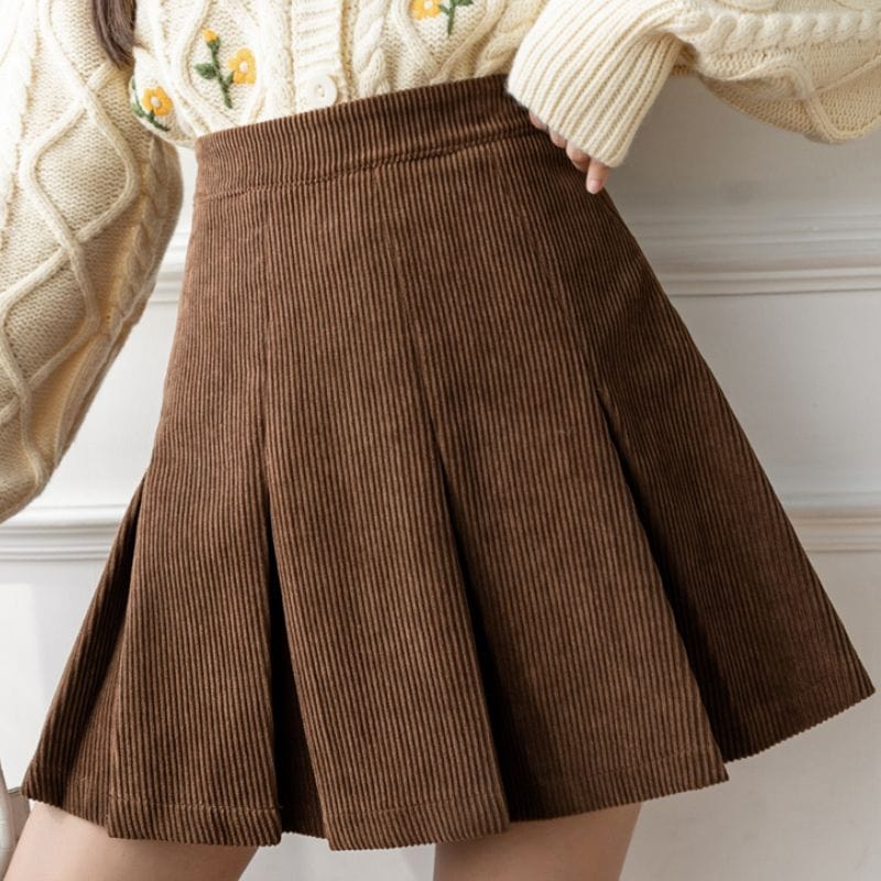 Jupe en Velours Marron