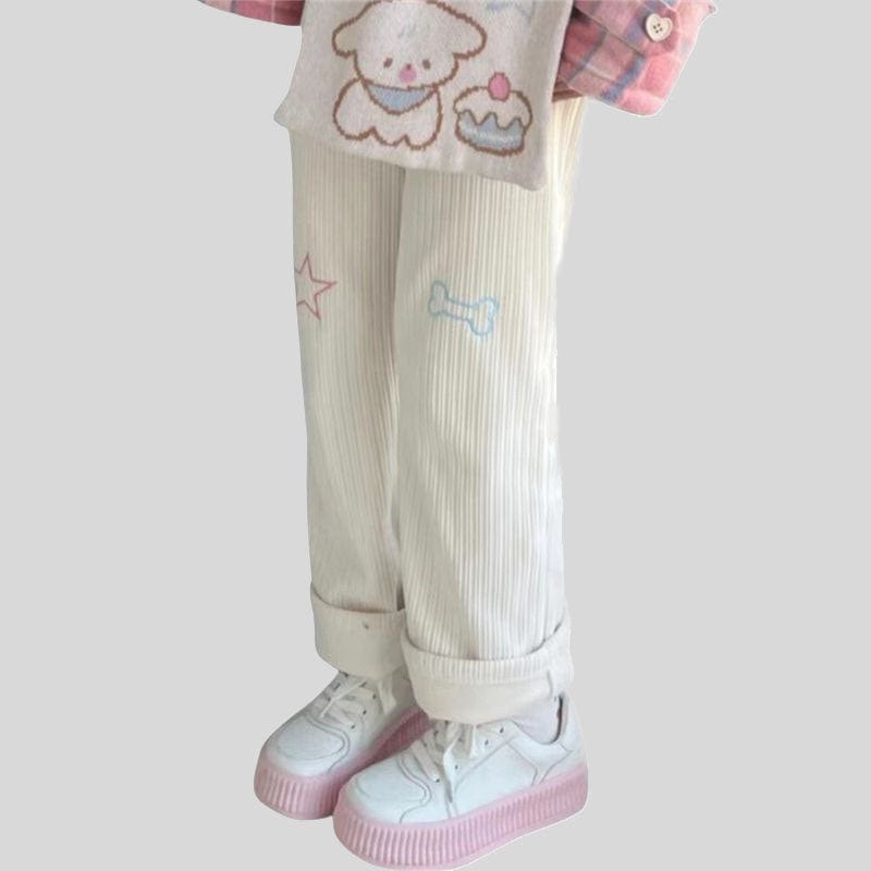 Pantalon Blanc Velours Femme