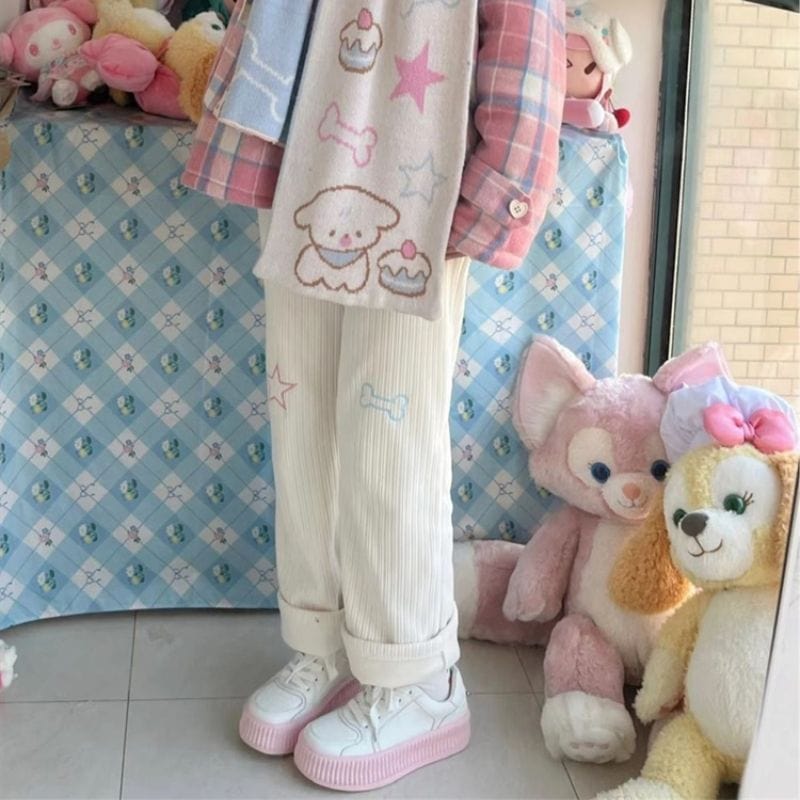 Pantalon Blanc Velours Femme