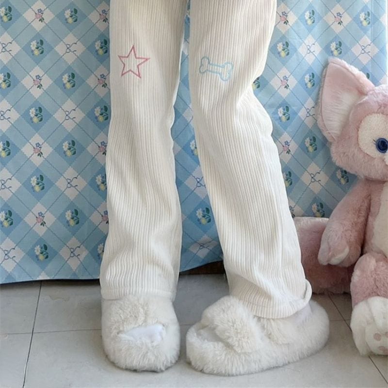 Pantalon Blanc Velours Femme