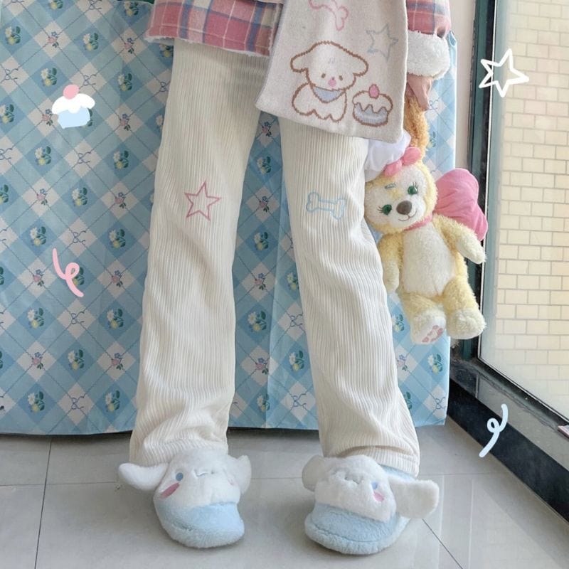 Pantalon Blanc Velours Femme