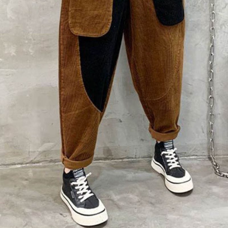 Pantalon Carotte Velours Femme