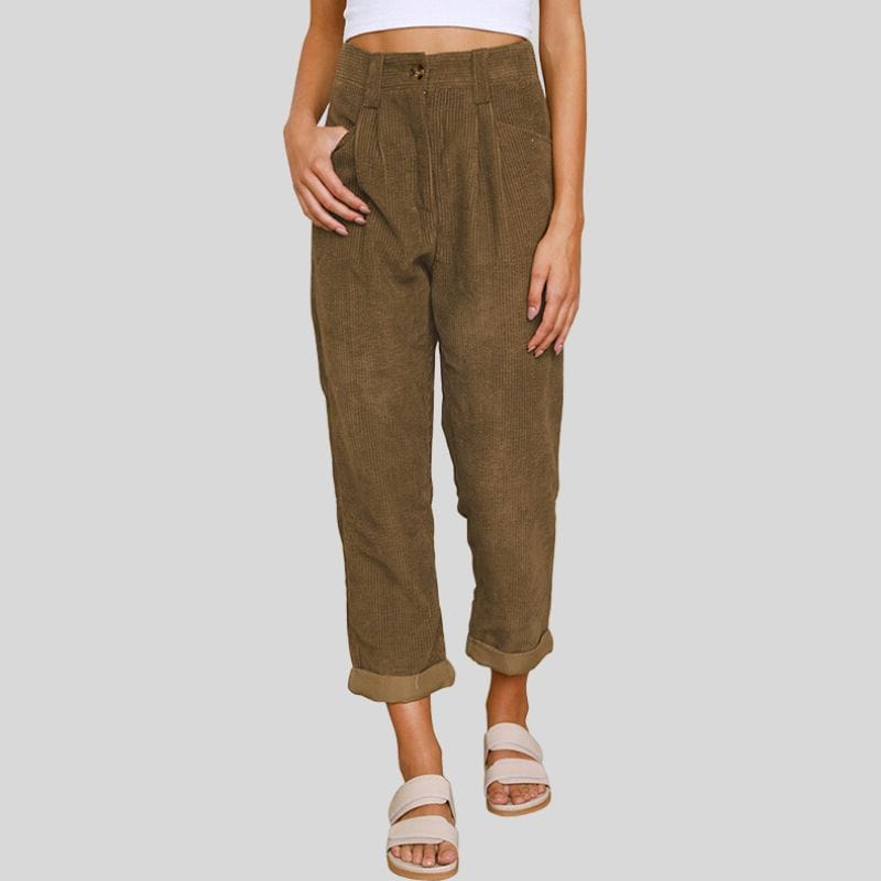 Pantalon Chino Velours Femme