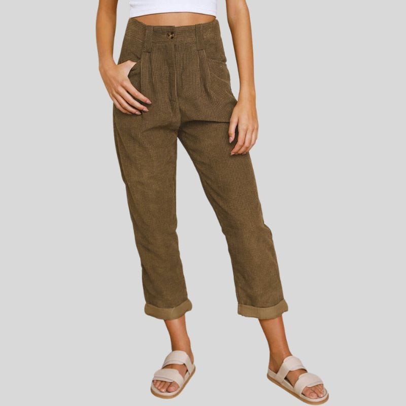 Pantalon Chino Velours Femme