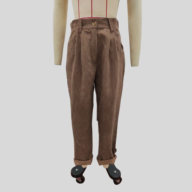 Pantalon Chino Velours Femme