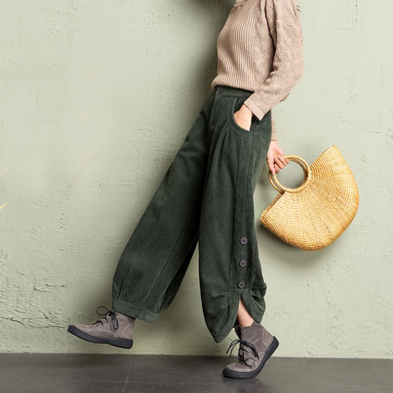 Pantalon Cotele Velour Femme