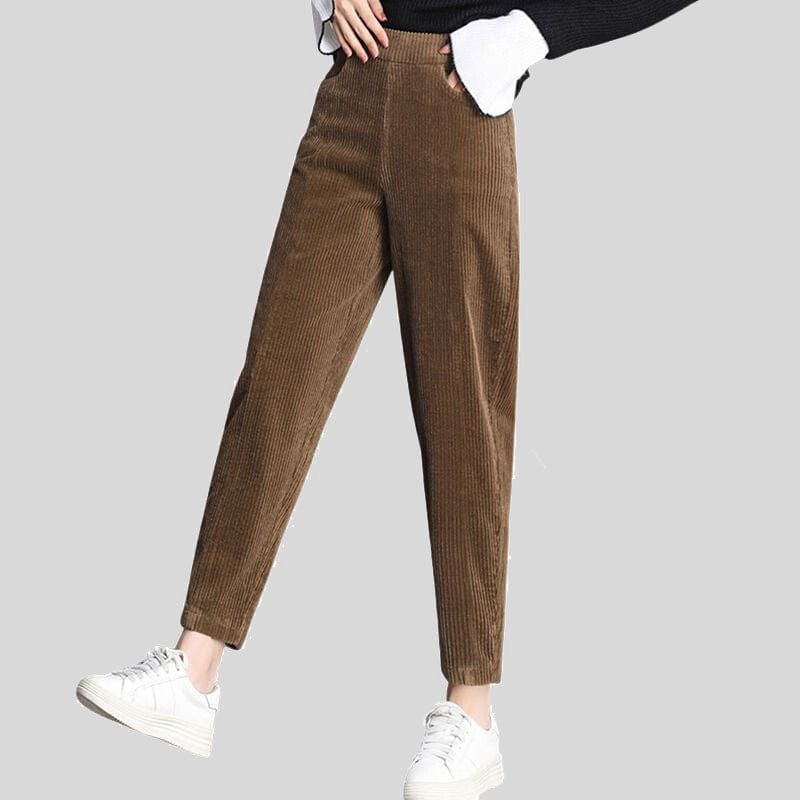 Pantalon Droit Velours Femme